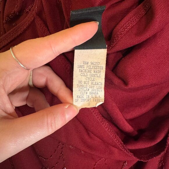 Vintage (90s) Per Seption Burgundy Beaded Evening Gown - Size Small - Picture 7 of 7